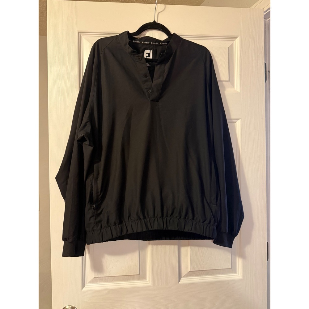 FootJoy Mens Performance Windshirt Black Pullover Golf Jacket Medium Gorpcore